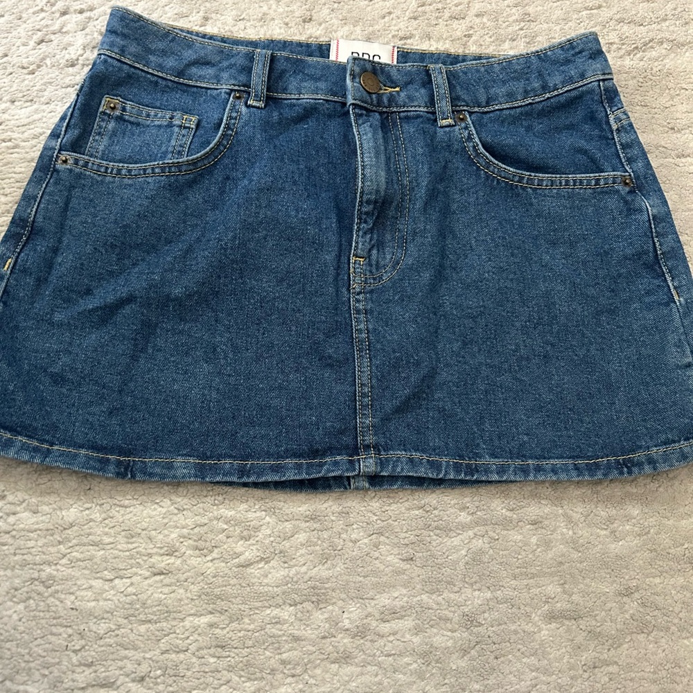 2000’s Y2K Vintage Denim Micro Mini Skirt in Dark Blue